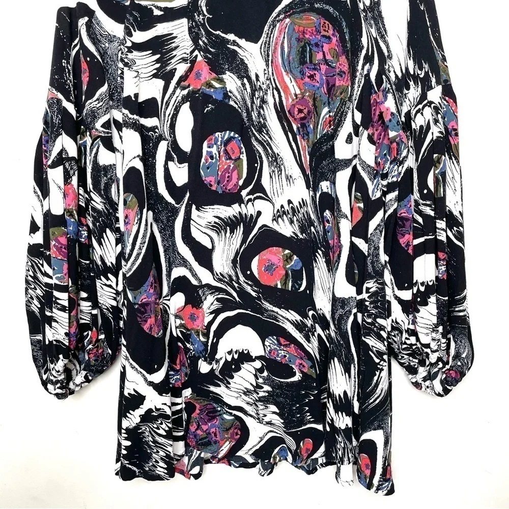 Free People Drift Away Cold Shoulder Tunic‎ Top Multicolored